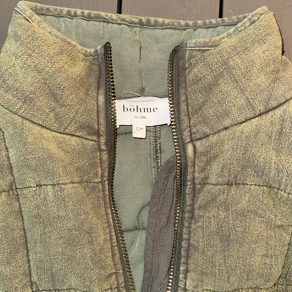 Bohme Cropped Olive Bomber Jacket, size S/M - Picture 2 of 3
